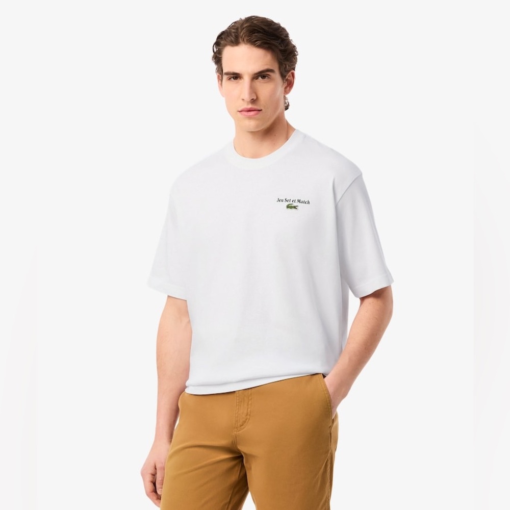 Lacoste White Tee with Logo